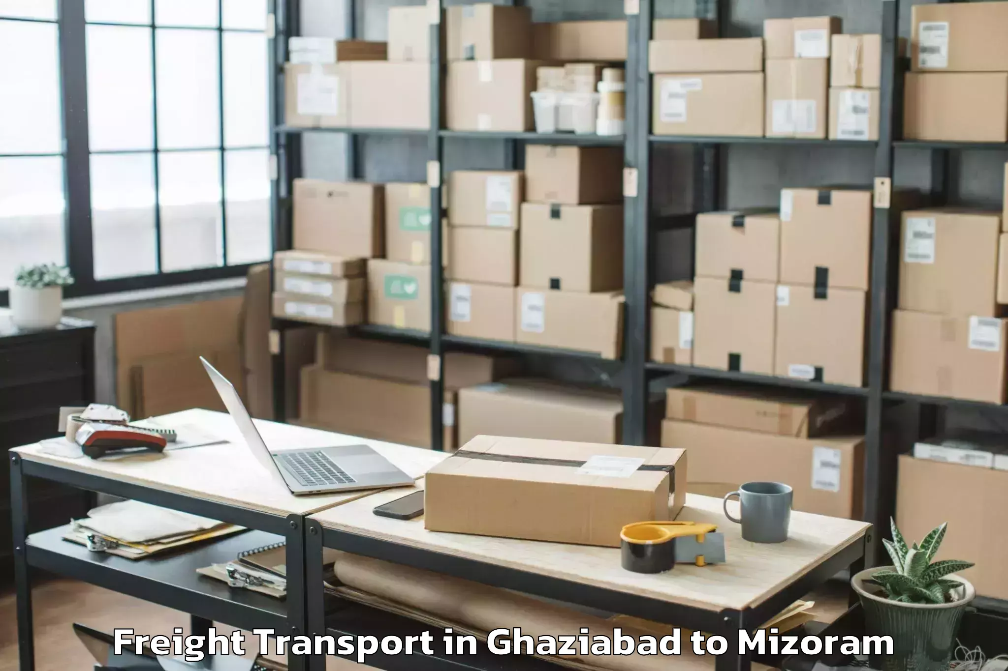 Professional Ghaziabad to Darlawn Freight Transport